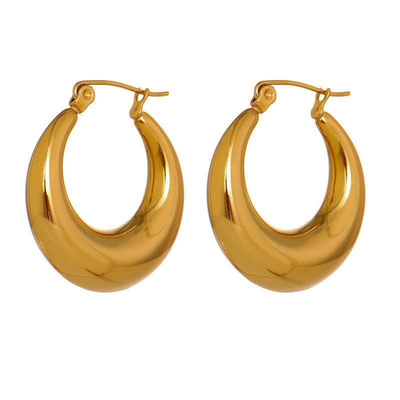 Chic Bohemian Metallic Chunky Hoop Dangle Earrings - Lucid Fantasy 