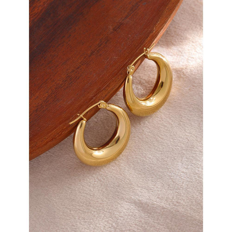 Chic Bohemian Metallic Chunky Hoop Dangle Earrings - Lucid Fantasy 