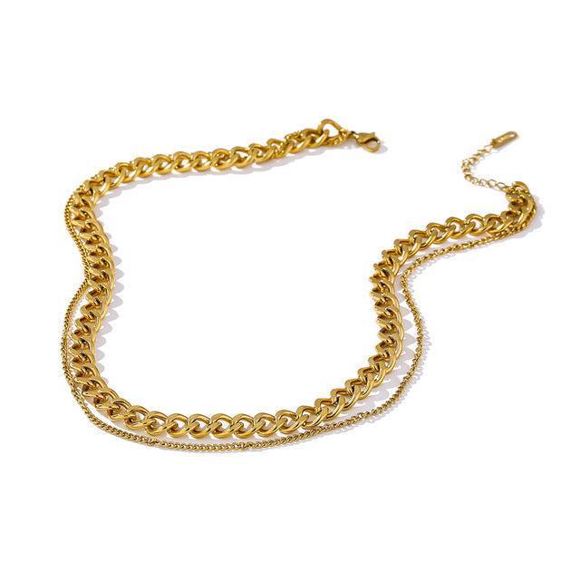 Chic Double Layer Gold Choker Necklace - Lucid Fantasy 