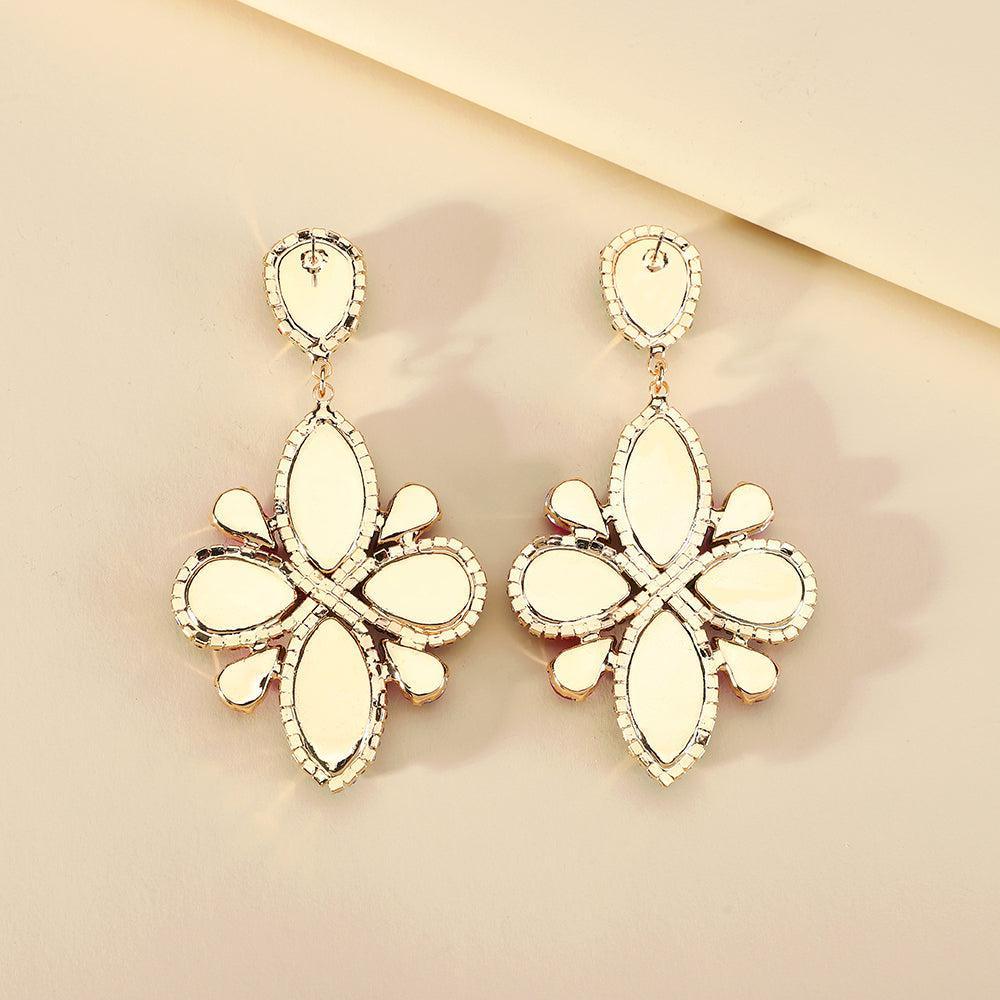 Classic Crystal Floral Dangle Earrings - Statement Jewelry for Special Occasions - Lucid Fantasy 