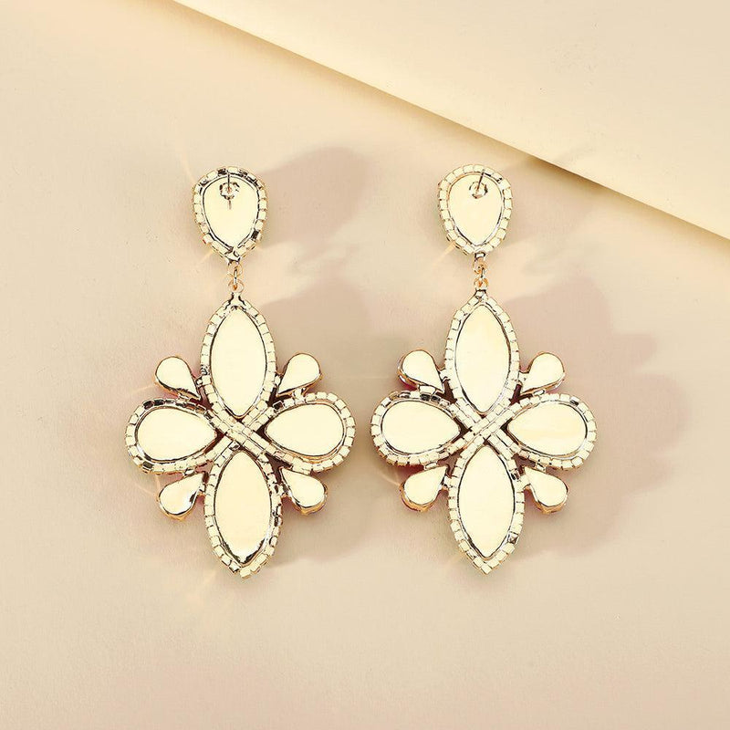 Classic Crystal Floral Dangle Earrings - Statement Jewelry for Special Occasions - Lucid Fantasy 