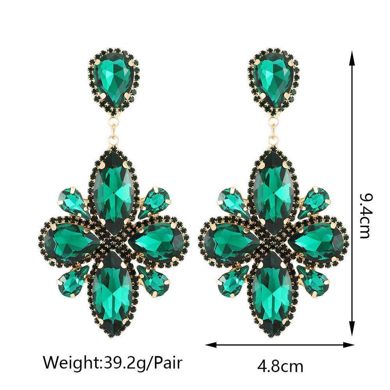 Classic Crystal Floral Dangle Earrings - Statement Jewelry for Special Occasions - Lucid Fantasy 