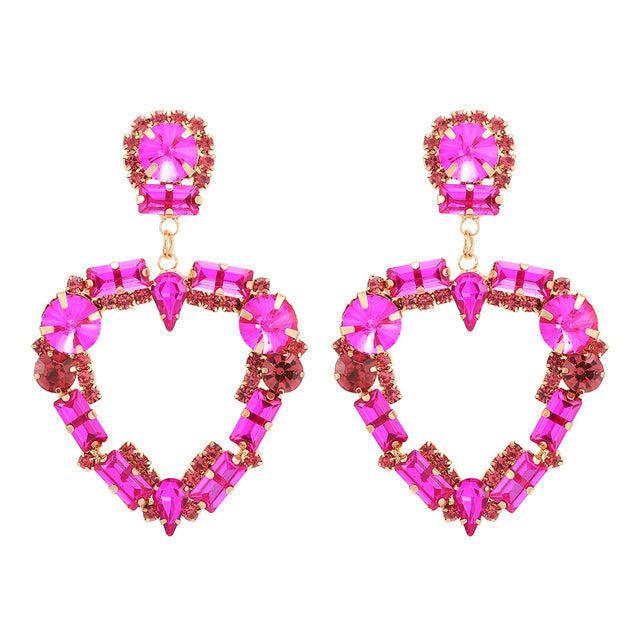 Classic Crystal Heart Drop Dangle Earrings - Lucid Fantasy 