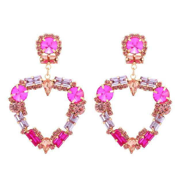 Classic Crystal Heart Drop Dangle Earrings - Lucid Fantasy 