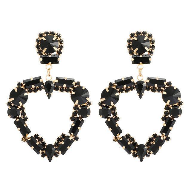 Classic Crystal Heart Drop Dangle Earrings - Lucid Fantasy 