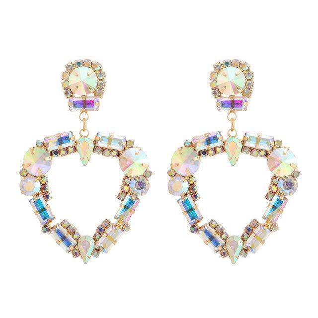 Classic Crystal Heart Drop Dangle Earrings - Lucid Fantasy 