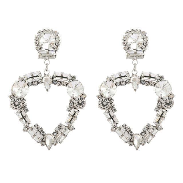 Classic Crystal Heart Drop Dangle Earrings - Lucid Fantasy 