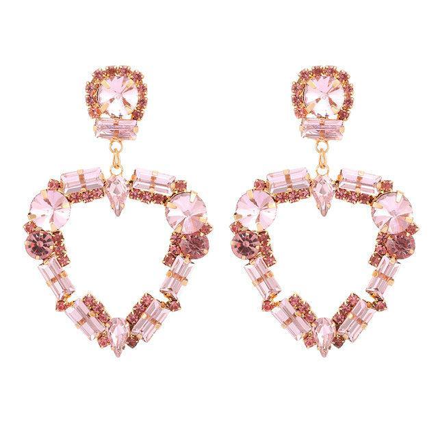 Classic Crystal Heart Drop Dangle Earrings - Lucid Fantasy 