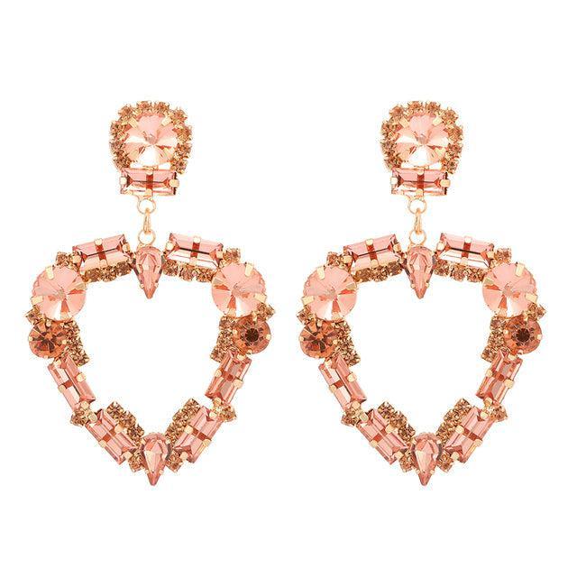 Classic Crystal Heart Drop Dangle Earrings - Lucid Fantasy 