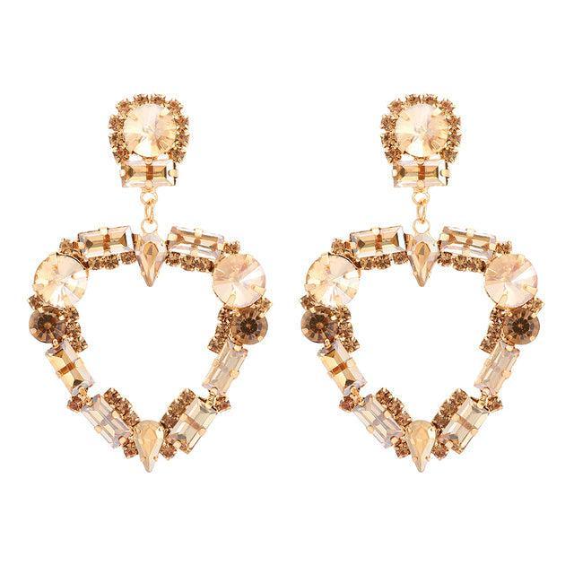 Classic Crystal Heart Drop Dangle Earrings - Lucid Fantasy 