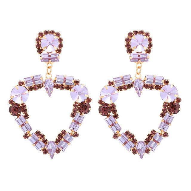 Classic Crystal Heart Drop Dangle Earrings - Lucid Fantasy 