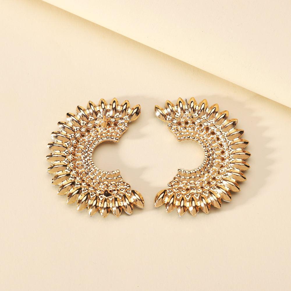 Classic Luxury Crystal Rhinestone Half Hoop Statement Earrings - Lucid Fantasy 