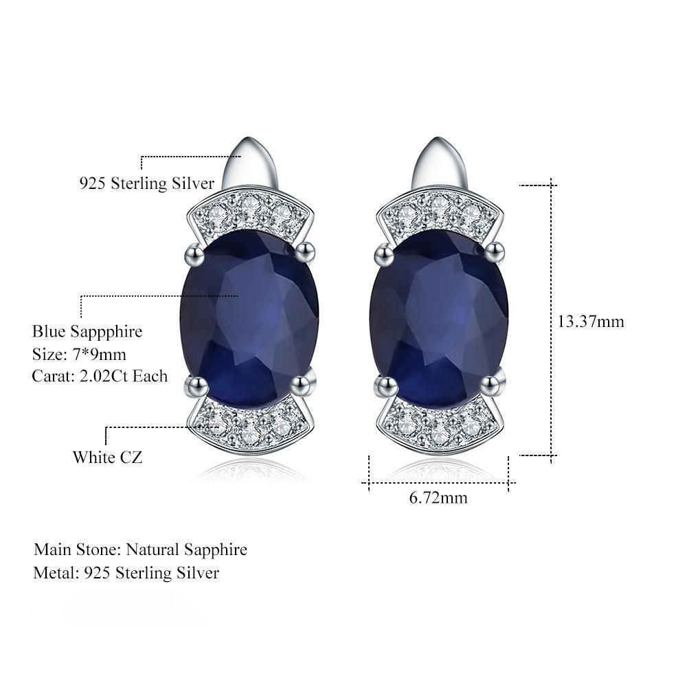 Classic Sterling Silver Sapphire Earrings with Cubic Zirconia Accents - Lucid Fantasy 