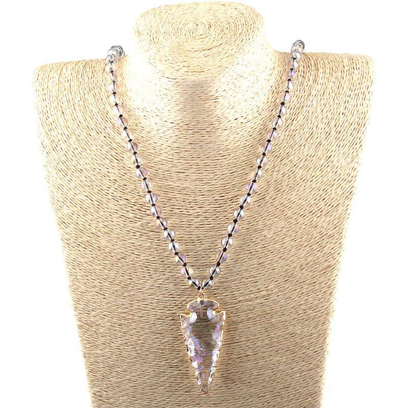 Crystal Arrowhead Pendant Bead Necklace - Lucid Fantasy 