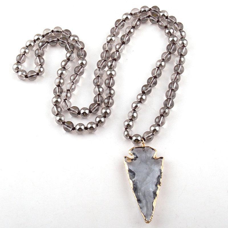 Crystal Arrowhead Pendant Bead Necklace - Lucid Fantasy 