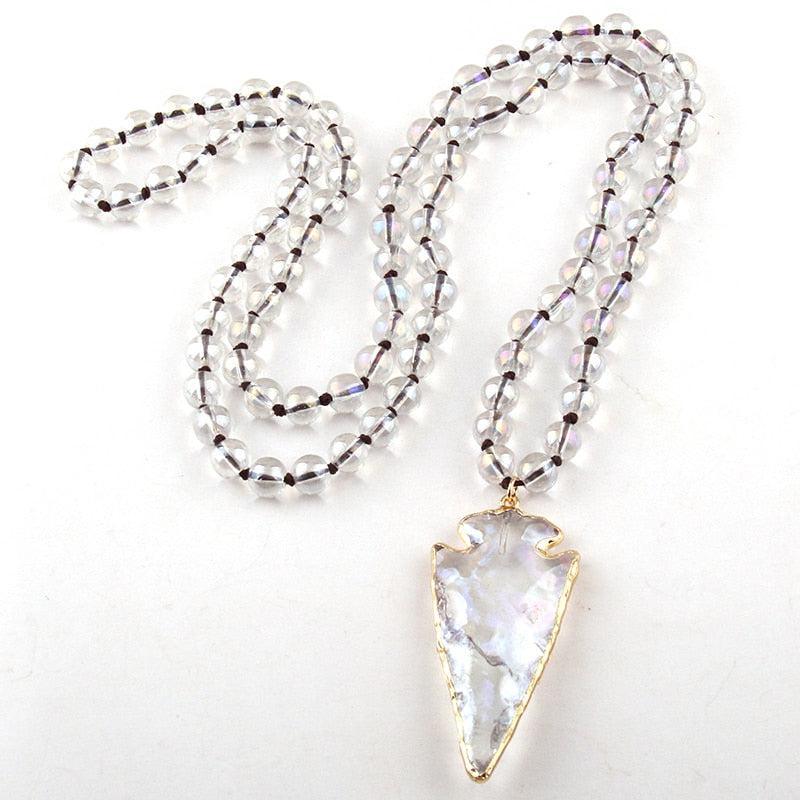 Crystal Arrowhead Pendant Bead Necklace - Lucid Fantasy 