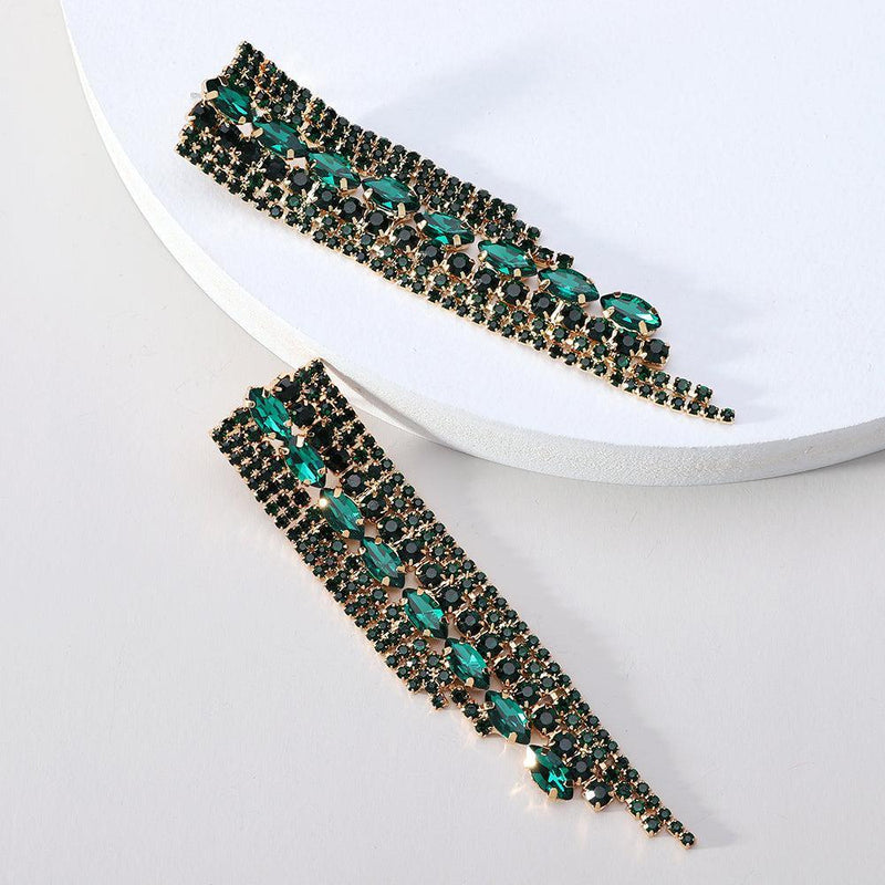 Deluxe Crystal Tassel Drop Earrings for Elegant Events - Lucid Fantasy 