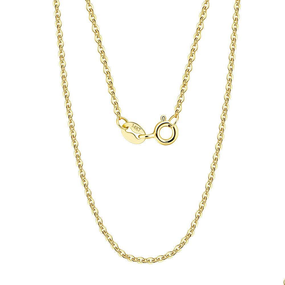 Elegant 14k Gold Chain Necklace - Available in Yellow, Rose, and White Gold, Multiple Lengths - Lucid Fantasy 