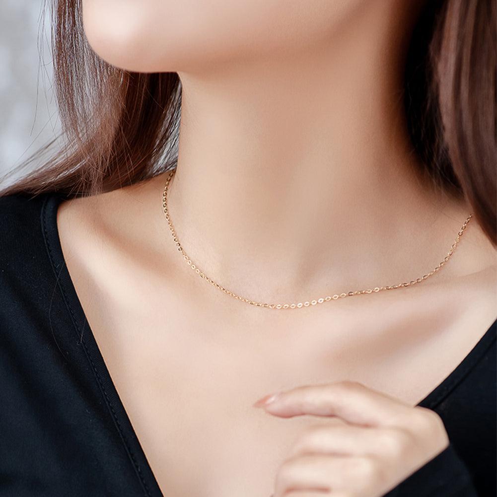 Elegant 14k Gold Chain Necklace - Available in Yellow, Rose, and White Gold, Multiple Lengths - Lucid Fantasy 