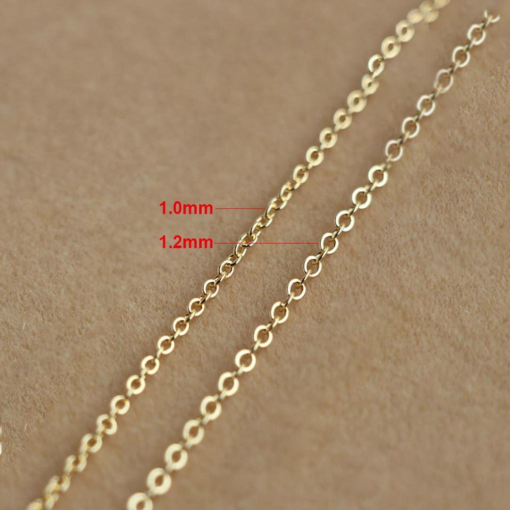 Elegant 14k Gold Chain Necklace - Available in Yellow, Rose, and White Gold, Multiple Lengths - Lucid Fantasy 