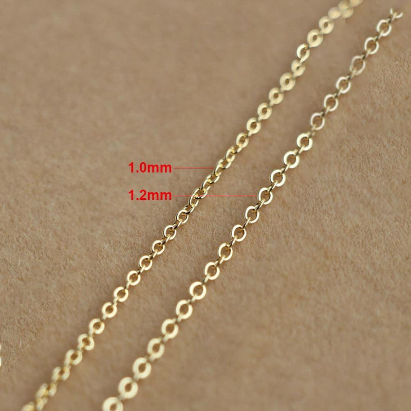 Elegant 14k Gold Chain Necklace - Available in Yellow, Rose, and White Gold, Multiple Lengths - Lucid Fantasy 