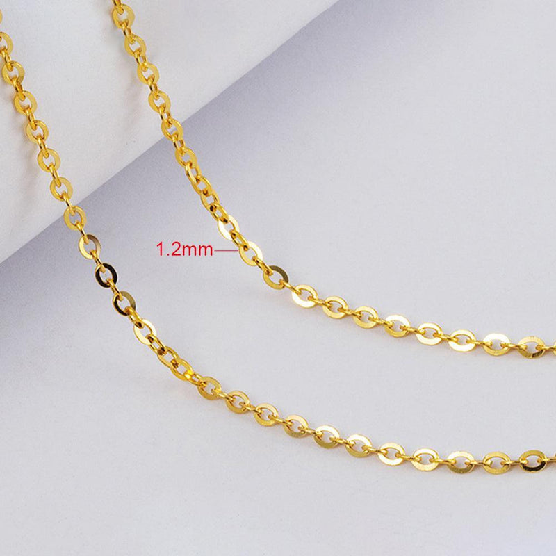 Elegant 14k Gold Chain Necklace - Available in Yellow, Rose, and White Gold, Multiple Lengths - Lucid Fantasy 