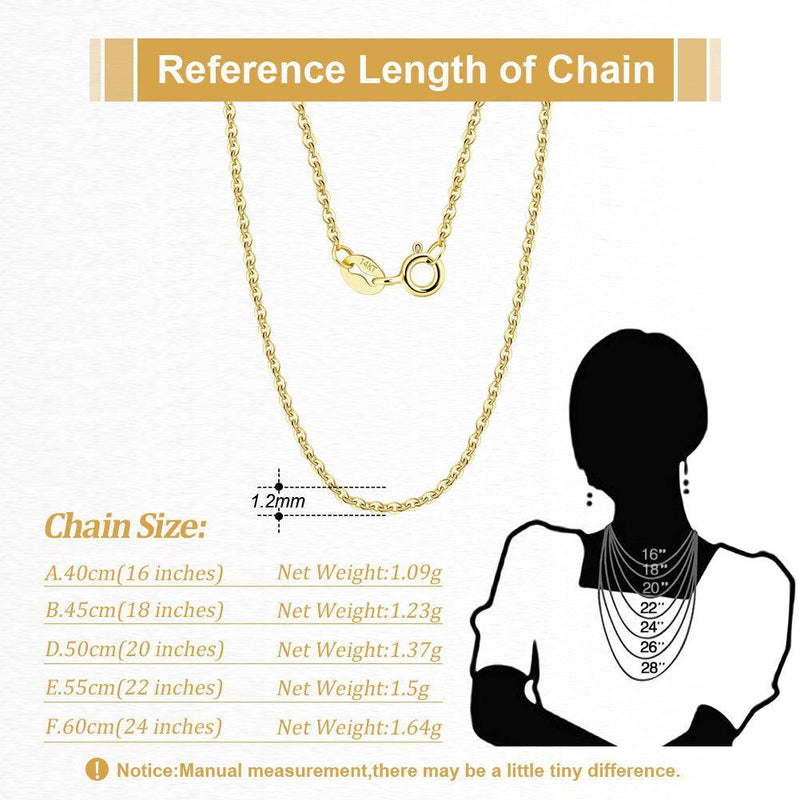 Elegant 14k Gold Chain Necklace - Available in Yellow, Rose, and White Gold, Multiple Lengths - Lucid Fantasy 