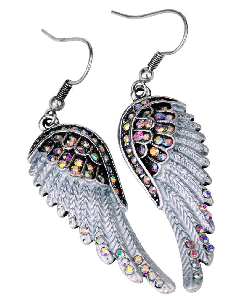 Elegant 3-Piece Angel Wing Jewelry Set with Crystal Accents - Lucid Fantasy 