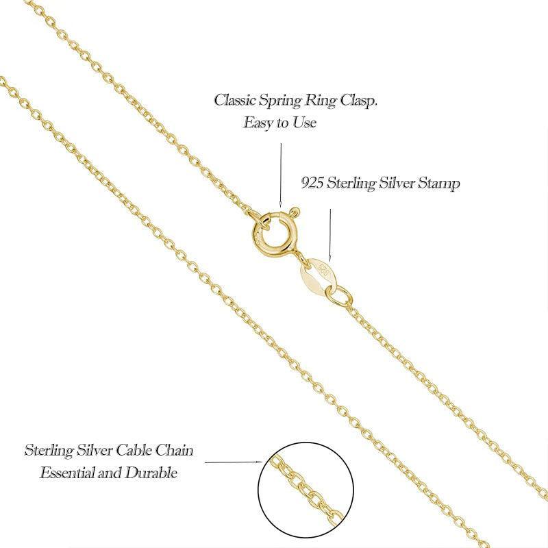 Elegant 45cm Sterling Silver Necklace Chain - Luxurious Gold Plated - Fine Jewelry for Every Occasion - Lucid Fantasy 