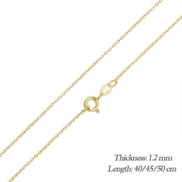 Elegant 45cm Sterling Silver Necklace Chain - Luxurious Gold Plated - Fine Jewelry for Every Occasion - Lucid Fantasy 