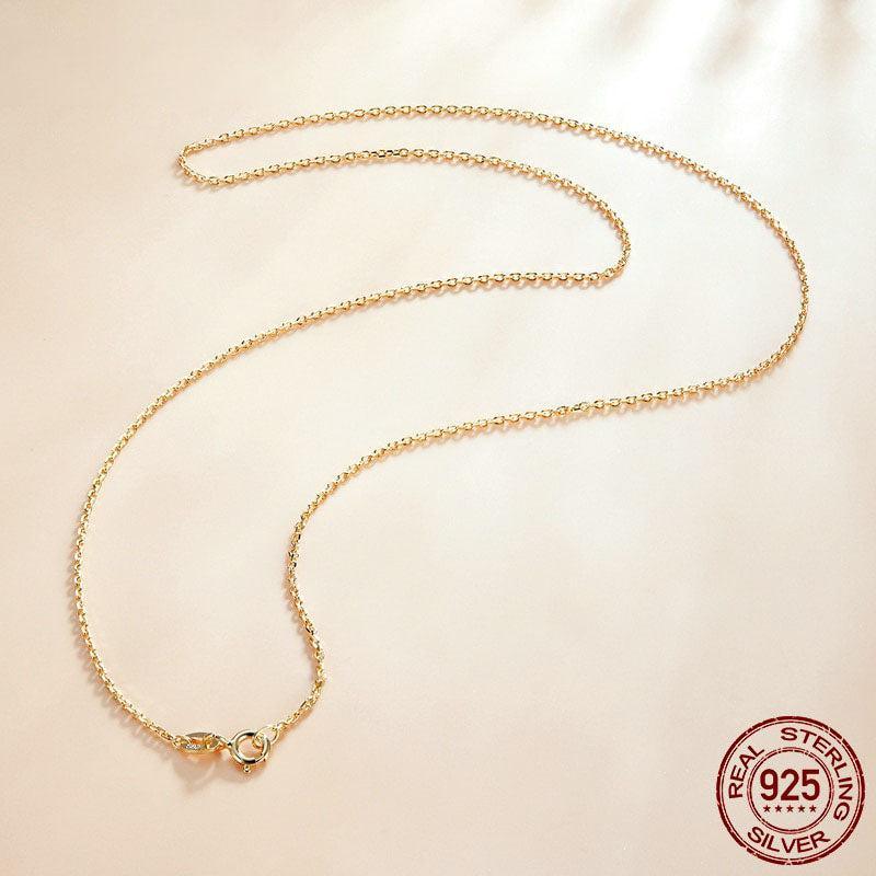 Elegant 45cm Sterling Silver Necklace Chain - Luxurious Gold Plated - Fine Jewelry for Every Occasion - Lucid Fantasy 