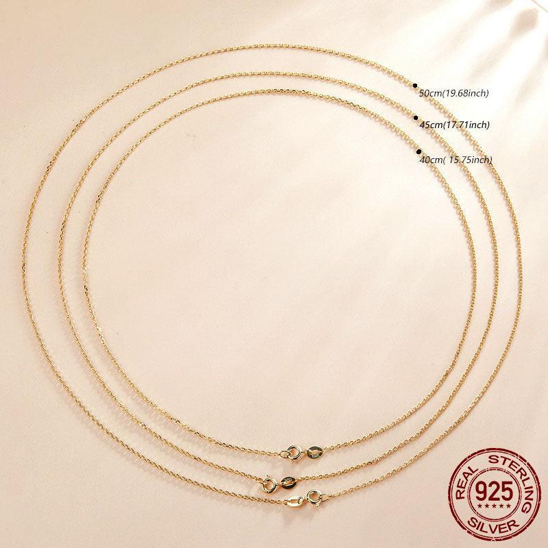 Elegant 45cm Sterling Silver Necklace Chain - Luxurious Gold Plated - Fine Jewelry for Every Occasion - Lucid Fantasy 