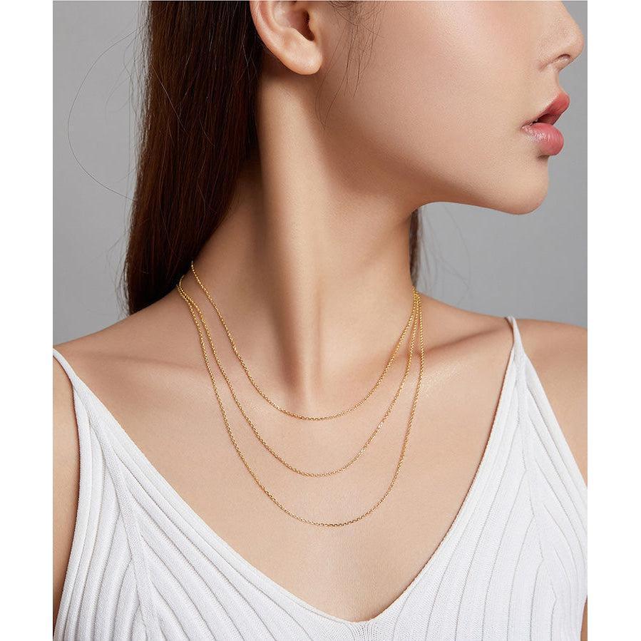 Elegant 45cm Sterling Silver Necklace Chain - Luxurious Gold Plated - Fine Jewelry for Every Occasion - Lucid Fantasy 