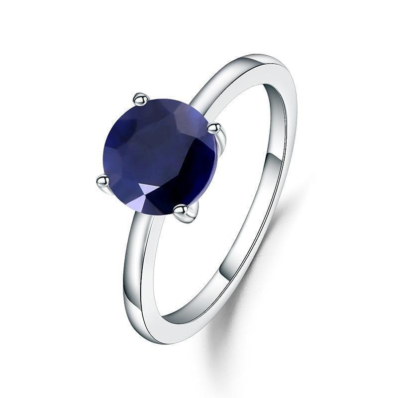 Elegant 925 Sterling Silver Blue Sapphire Solitaire Ring - Lucid Fantasy 