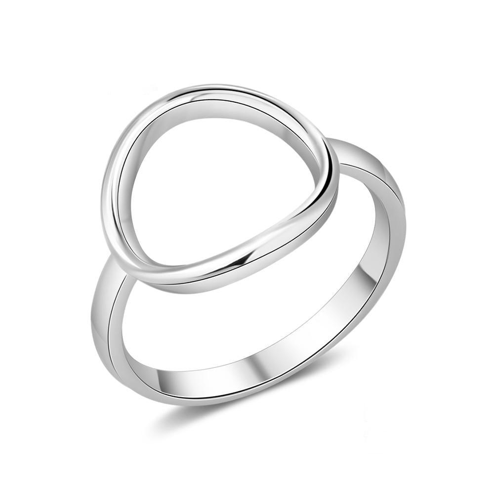 Elegant 925 Sterling Silver Minimalist Open Circle Ring - Lucid Fantasy 