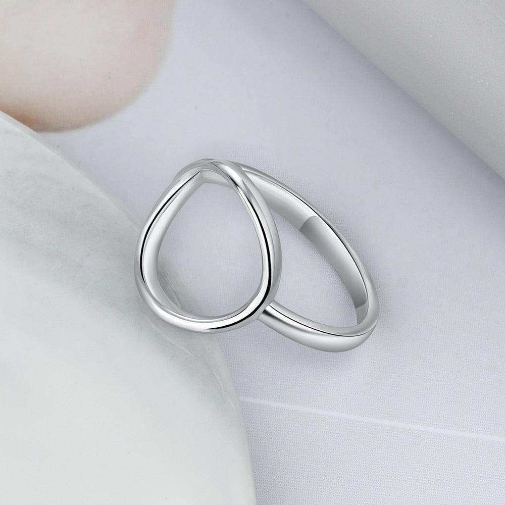 Elegant 925 Sterling Silver Minimalist Open Circle Ring - Lucid Fantasy 