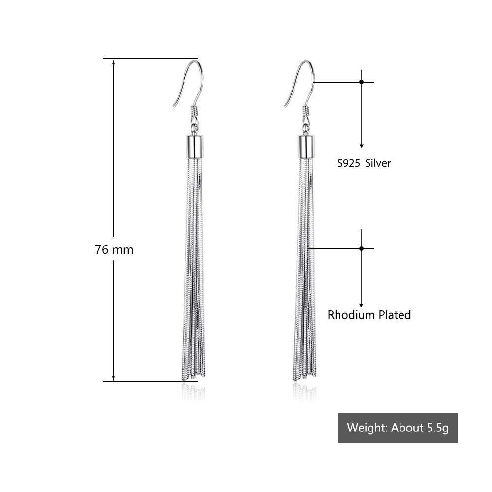 Elegant Braided Silver Tassel Drop Earrings - Lucid Fantasy 