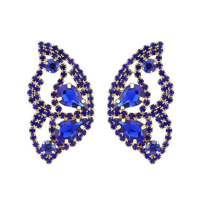 Elegant Crystal-Embellished Butterfly Wing Dangle Earrings - Lucid Fantasy 