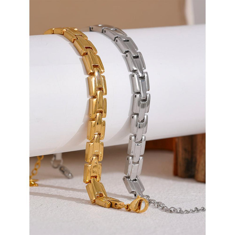 Elegant Glossy Metallic Chain Link Bracelet for Stylish Occasions - Lucid Fantasy 