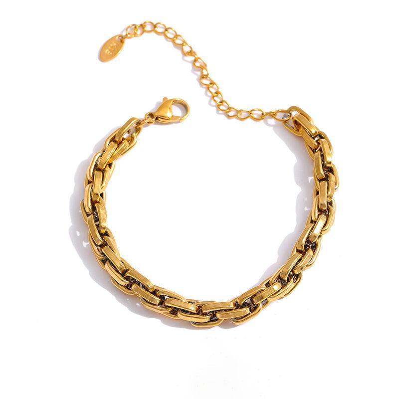 Elegant Gold Plated Chunky Chain Link Bracelet - Lucid Fantasy 