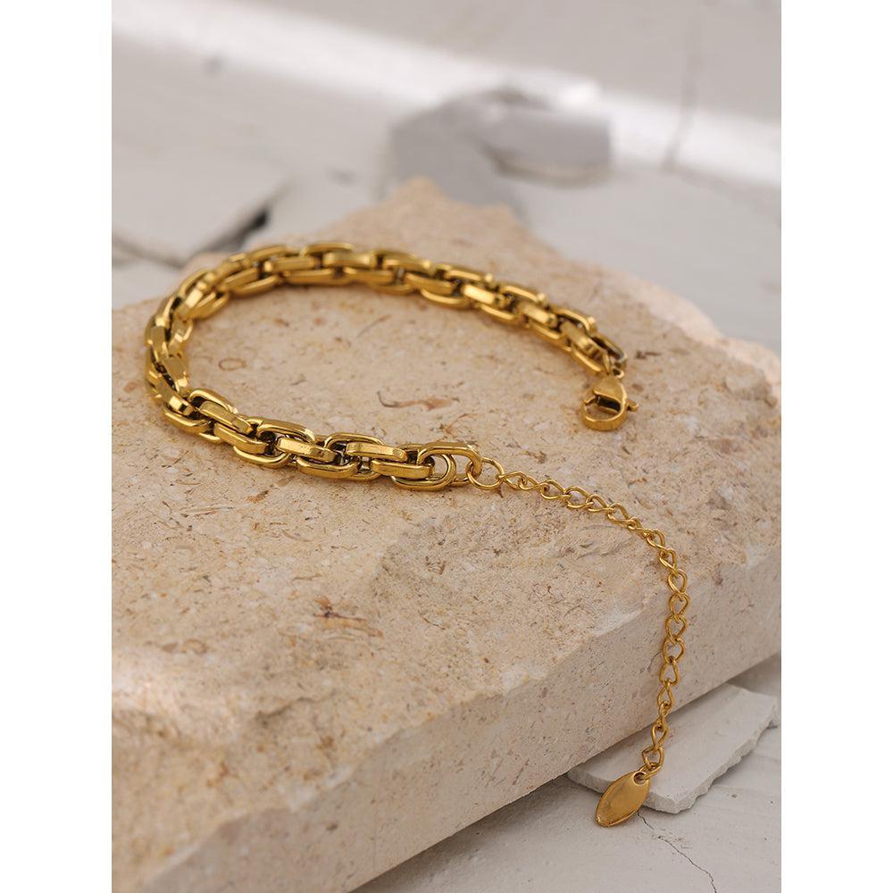 Elegant Gold Plated Chunky Chain Link Bracelet - Lucid Fantasy 