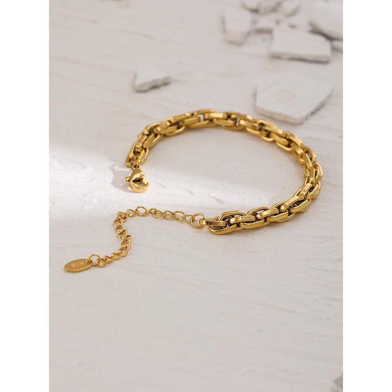 Elegant Gold Plated Chunky Chain Link Bracelet - Lucid Fantasy 