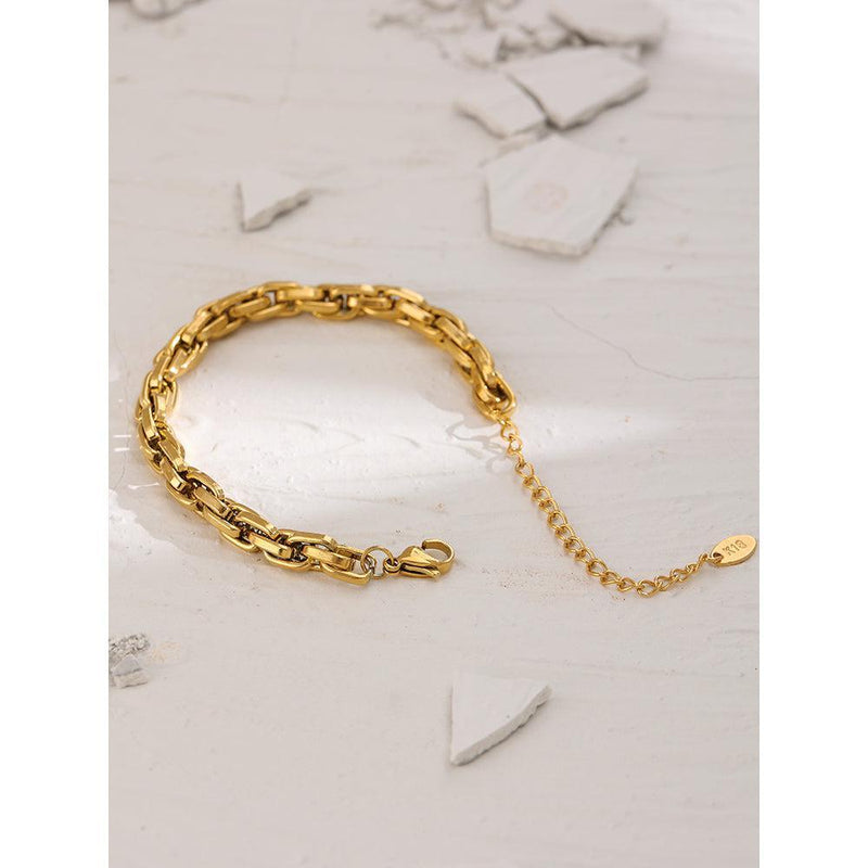 Elegant Gold Plated Chunky Chain Link Bracelet - Lucid Fantasy 