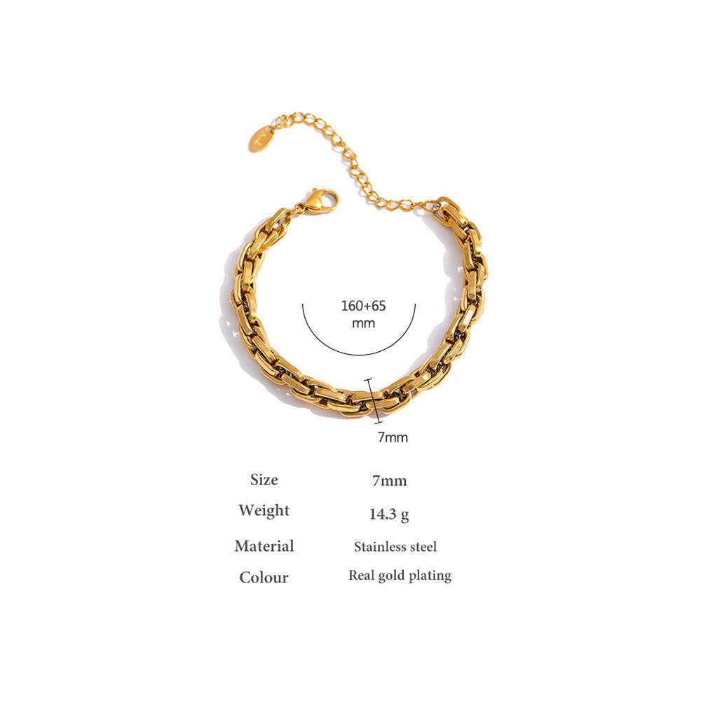 Elegant Gold Plated Chunky Chain Link Bracelet - Lucid Fantasy 