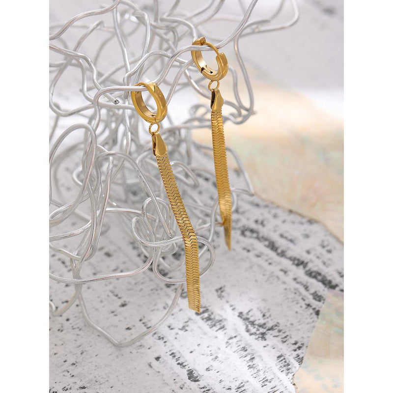 Elegant Golden Long Tassel Drop Earrings - Lucid Fantasy 