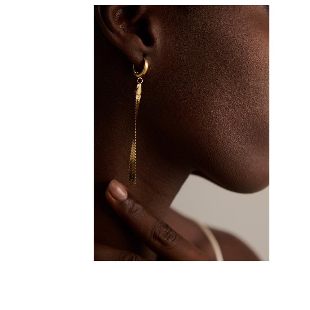 Elegant Golden Long Tassel Drop Earrings - Lucid Fantasy 