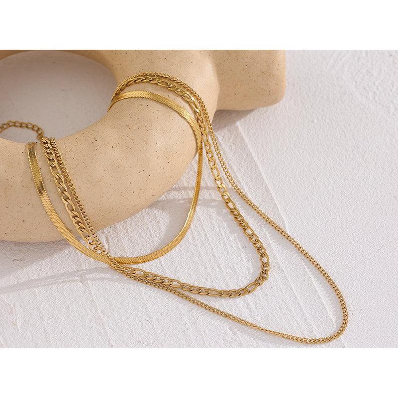 Elegant Golden Triple Layered Choker Necklace - Lucid Fantasy 