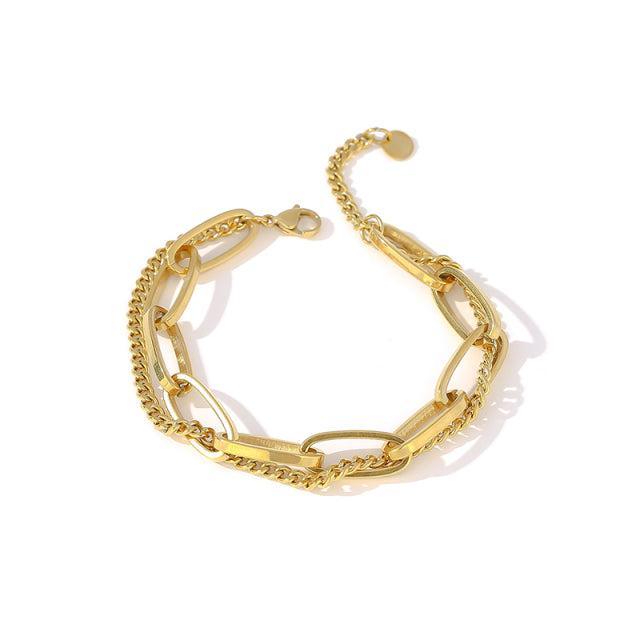 Elegant Interlaced Gold Chain Bracelet - Lucid Fantasy 