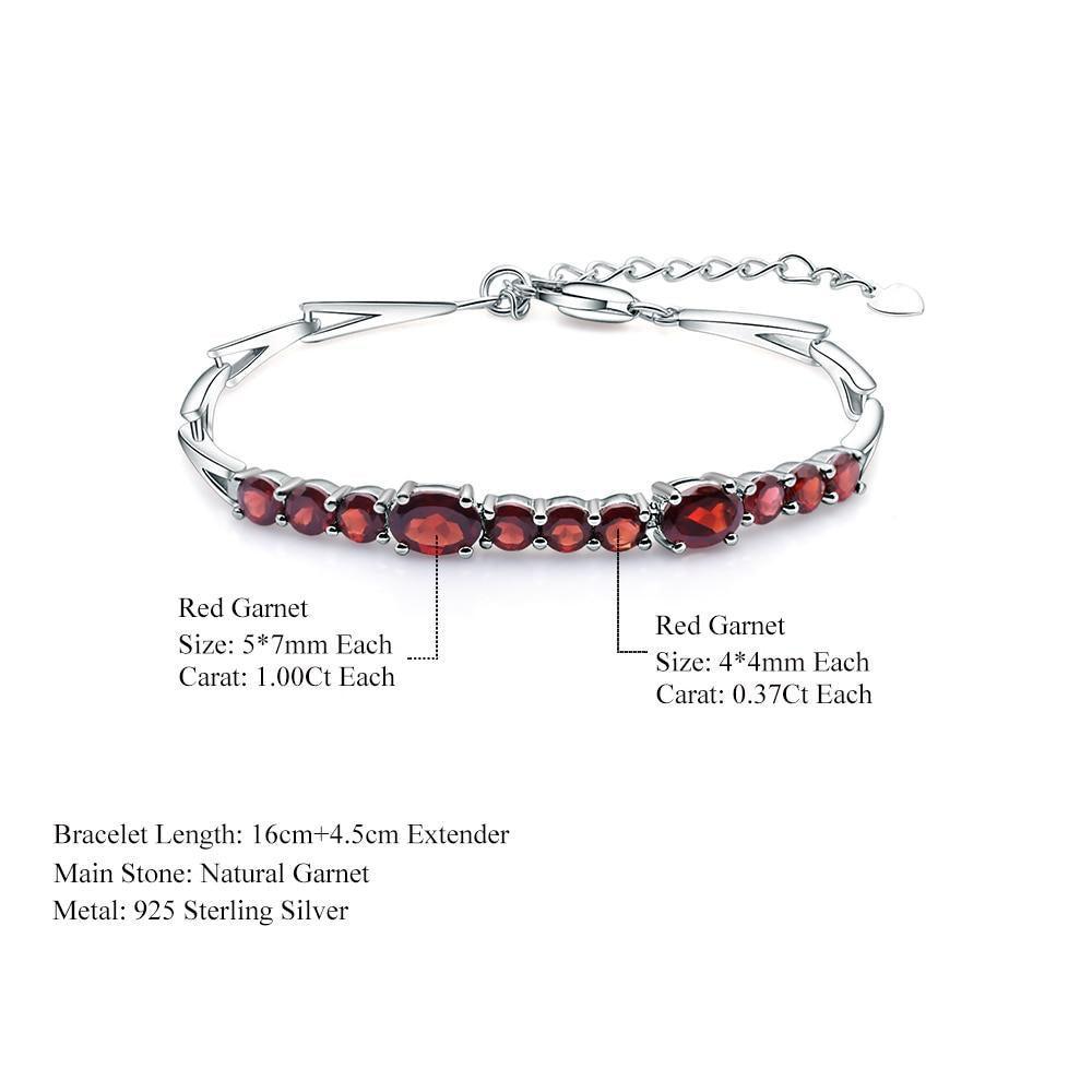 Elegant Interlocked Red Garnet Bracelet in Sterling Silver - Lucid Fantasy 