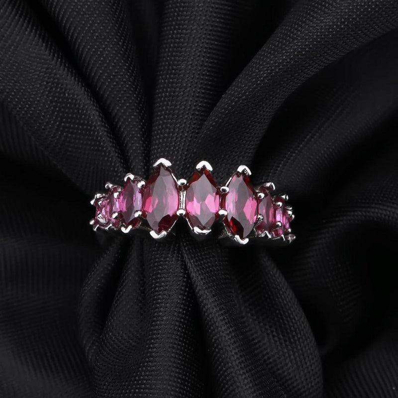 Elegant Marquise Cut Rhodolite Garnet Ring in Sterling Silver - Lucid Fantasy 